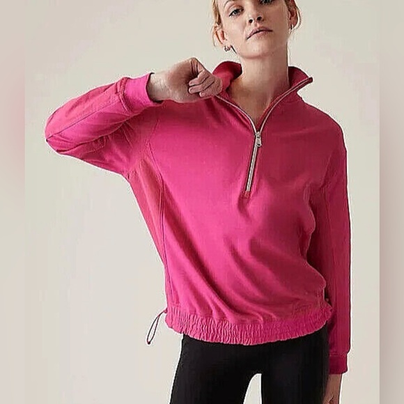 Athleta Tops - Athleta Hot Pink Quarter-Zip Pullover